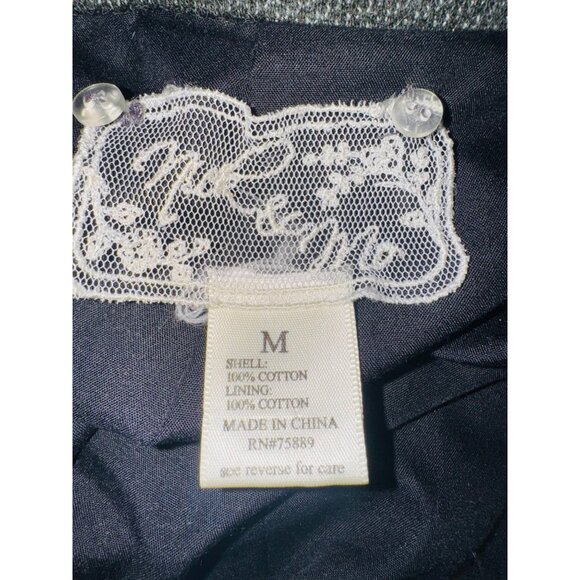 Marese Steampunk Embroider Floral Military Coat Jacket M Grey Rose Floral Cotton - Picture 5 of 10